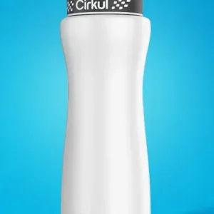 22oz. White Stainless Steel Bottle & Black Lid