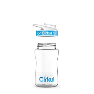 12oz. Plastic Bottle with Blue Comfort Grip Lid