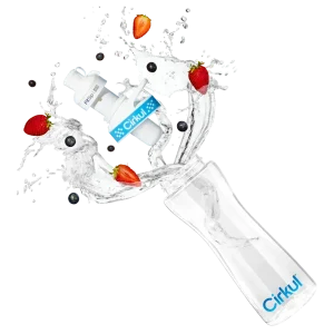 22oz. Plastic Bottle & Blue Comfort Grip Lid